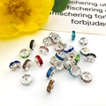 Mixed color crystal rhinestone spacer beads for DIY jewelry making in silver settings - Mixed Style (HK639) / 8MM (100 Pieces/Pack)