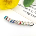 Colorful rhinestone spacer beads in silver metal for DIY jewelry and bracelet making - 6mm / 100pcs Pack / Colorful