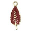 Colgante de hoja de arce en esmalte burdeos con borde dorado para joyería DIY - 1 Colgante de Hoja Roja (19211)
