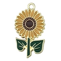 Colgante girasol de esmalte y metal para llavero y creación de joyas artesanales - 1 Colgante de Girasol Grande (19208)