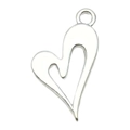 DIY silver hollow double-line heart-shaped alloy pendant charm for bracelets and necklaces - Hollow Double Line Heart Style (19955)