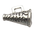 Ciondolo a megafono in argento antico con incisione Cheer Leader per gioielli DIY - Forma di Megafono (9831)