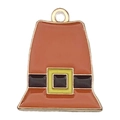 Colgante de sombrero de peregrino para manualidades Acción de Gracias en esmalte naranja - 1 Colgante de Sombrero Grande (19339)