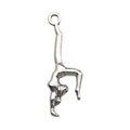 Ciondolo atleta ginnasta in argento antico per gioielli fai da te collane e bracciali - Figura di Azione Verticale sulle Mani (9833)