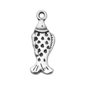 Antique silver fish pendant made of zinc alloy with scales and round hanging loop - Goldfish