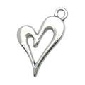 Ciondolo a cuore traforato vintage argento per bracciali e collane fai da te - Cuore Traforato Moderno