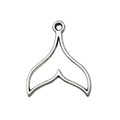 Minimalist silver whale tail pendant charm for DIY jewelry making and accessories - Tail