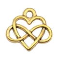Antique gold heart and infinity symbol alloy pendant for DIY jewelry making - Heart Infinity Symbol Style (19988) / 10x12mm