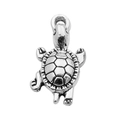 Antique silver sea turtle alloy pendant with detailed shell texture for DIY jewelry - Sea Turtle