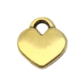Golden heart-shaped metal charm with integrated hanging loop for DIY jewelry projects - Small Heart Style (19990) / 7x8mm