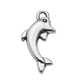 Antique silver dolphin charm pendant in ocean style for DIY jewelry and keychains - Dolphin