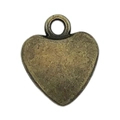 Antique bronze hollow heart pendant with vintage texture for DIY jewelry making - Heart 10x12mm (19945)