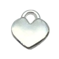 Polished silver heart pendant made of smooth alloy for DIY jewelry necklaces - Small Polished Smooth Heart Style (19969)