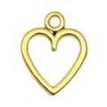 Golden heart-shaped alloy pendant with hollow design and ring loop for DIY jewelry - Simple Heart Style (20000)