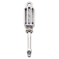 Pendentif tournevis plat en alliage argenté avec manche texturé et anneau de suspension - Tournevis (8522)