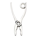 Pendentif pince créatif en métal argenté avec oxyde de zirconium et finition polie - Pince (8527)