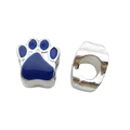 Dark blue enamel paw print bead with large hole for DIY charm bracelet making - Bear Paw Style (13208) / 1 Piece/Pack (10mm) / Dark Blue