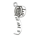 Pendentif mètre ruban en alliage argenté vintage avec boucle pour bijoux DIY créatifs - Mètre de Couturière (8710)