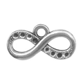 Antique silver infinity symbol alloy pendant with dotted textures for DIY jewelry making - Infinity Symbol 8x16mm (4082)