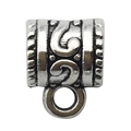 Antiek zilveren hanger connector met bloemmotieven voor DIY sieraden maken - Vintage Krulpatroon Stijl (8280)