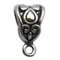 Bélière en alliage argent antique avec motifs en relief pour bijoux personnalisés - Style de Forme de Poire Vintage (8759)