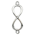 Antik-Silber-Unendlichkeitssymbol-Anhänger mit zwei Ösen für DIY-Schmuckherstellung - Schmaler Unendlichkeitsverbinder 13x40mm (7185)