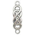 Unendlichkeit-Knoten Verbinder aus antikem Silber für DIY Schmuckherstellung - Doppelschleifen Unendlichkeitsverbinder 8x27mm (7613)