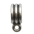 Bélière en métal argenté antique avec triple nervure pour la création de bijoux DIY - Style Triple Côtelé (8895)