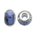 Dark blue resin beads with purple glass finish and butterfly pattern for DIY bracelets - Butterfly Print Style (13110) / 1 Piece (13mm) / Dark Blue