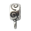 Connecteur de perle argent antique avec gravure en spirale pour bijoux fait main - Style Spirale Tourbillonnante (8909)