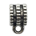 Bélière en alliage argenté antique avec texture pour la création de bijoux DIY - Style à Rayures Longitudinales d'Engrenage (8910)