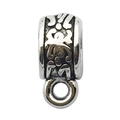 Bélière plaquée argent antique avec motifs en relief pour création de bijoux - Style Floral en Relief Vintage (8912)