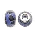 Dark blue faceted resin beads with silver core for DIY charm bracelets and jewelry - Faceted Heart Style (13112) / 1 Piece (13mm) / Dark Blue