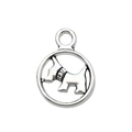 Antique silver alloy Scottish Terrier dog pendant with hollow silhouette for DIY jewelry - Hollow Dog Silhouette Style (2562) / 1 Piece (14x19mm) / Antique Silver