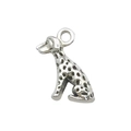 Antique silver Dalmatian dog pendant charm for DIY jewelry and necklaces - Dalmatian Dog Style (3344) / 1 Piece (13x17mm) / Antique Silver