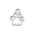 Silver alloy hollow dog paw print pendant for DIY necklace and bracelet jewelry - Hollow Bear Paw Style (7113) / 1 Piece (17x20mm) / Antique Silver