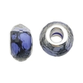 Dark purple resin charm bead with large hole and faceted design for DIY bracelet - Faceted Heart LOVE Style (13119) / 1 Piece (13mm) / Dark Blue