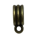 Connecteur tube en alliage bronze antique pour colliers et bracelets DIY bijoux - Bélière à Nervures Verticales (20669)