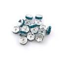 8mm silver alloy spacer bead with dark blue rhinestones for DIY bracelet jewelry making - Peacock Green Rhinestone Spacer Bead