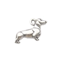 Antique silver dachshund dog charm in metal alloy for DIY jewelry bracelets and necklaces - Realistic Dachshund Style (9814)