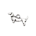 Dachshund dog pendant charm in vintage silver alloy for DIY jewelry and necklaces - Dachshund Style (10350)
