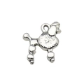 Silver poodle charm pendant made of antique alloy for DIY jewelry and keychains - Textured Poodle Style (11258)