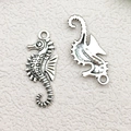 Tibetan silver seahorse charm pendant with antique finish for DIY jewelry making - Seahorse Style (7796)
