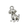 Antique silver alloy puppy dog charm pendant for DIY bracelets and necklaces - Puppy Style (11314)