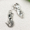 Vintage silver alloy mermaid pendants for DIY jewelry making and necklaces - Mermaid Style (8756)