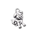 Antique silver dog charm pendant in cartoon style for DIY jewelry making and crafts - Cartoon Dog Style (15565)