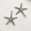 Tibetan silver starfish charms in antique finish for DIY jewelry and bracelets - Starfish Style (9044)