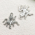 Antique silver octopus charms for DIY jewelry making featuring textured metal finish - Octopus Style (10357)