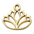 Antikgoldener Lotusblumen-Anhänger für DIY-Schmuck mit hohlem Metalldesign - Yoga-Lotus-Stil