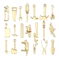 20pcs golden zinc alloy hardware tool charms set including hammer wrench and saw for DIY crafts - Mixed KC Gold (SN902)